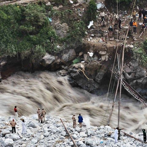 A damaged flood during 2015 Chitral Flash Floods in Pakistan.. Picture by Syed Harir Shah